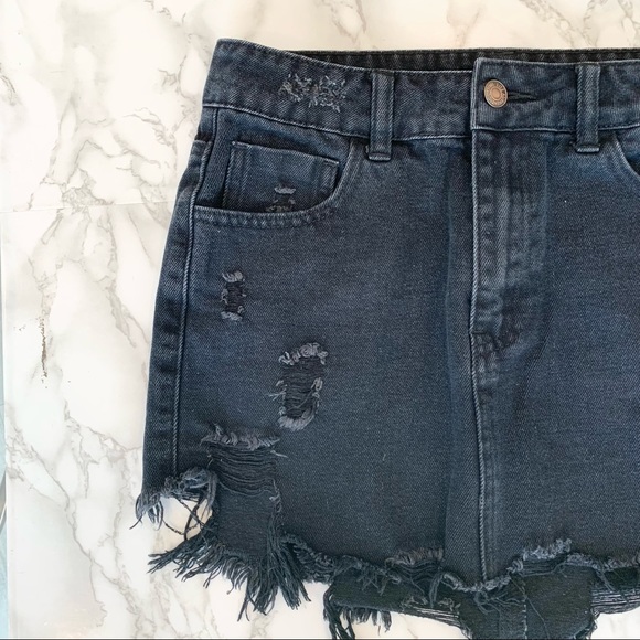 Litz Black Denim Mini Skirt - Picture 6 of 7